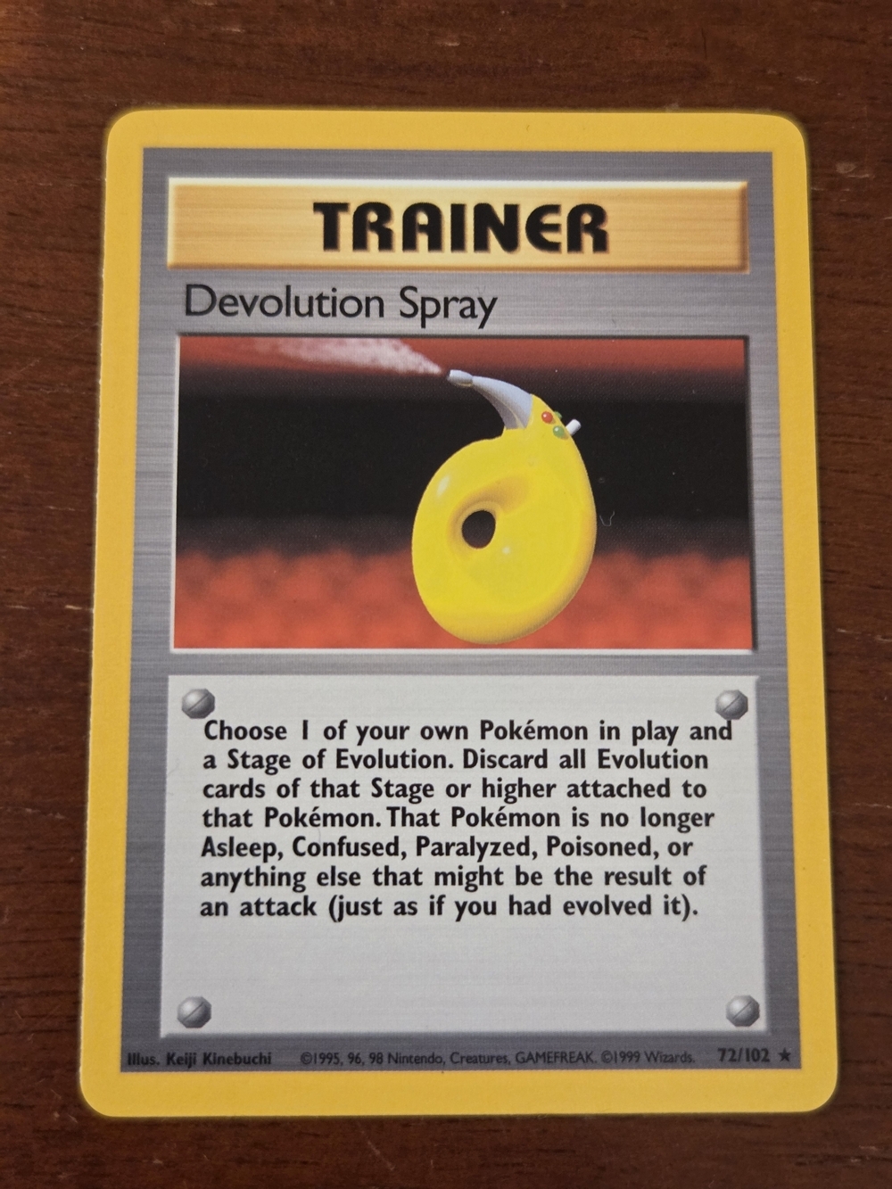 Pokemon Base Set 1999 - Devolution Spray Rare Trainer Card (72/102)